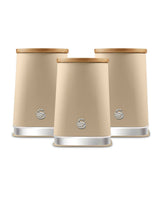 Swan Oatmeal Kitchen Storage Canisters Set of 3 with Non-Slip Bases