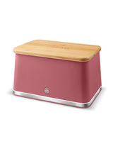 Swan Fuchsia Rose Bread Bin with Non-Slip Base - Bread Storage Bin