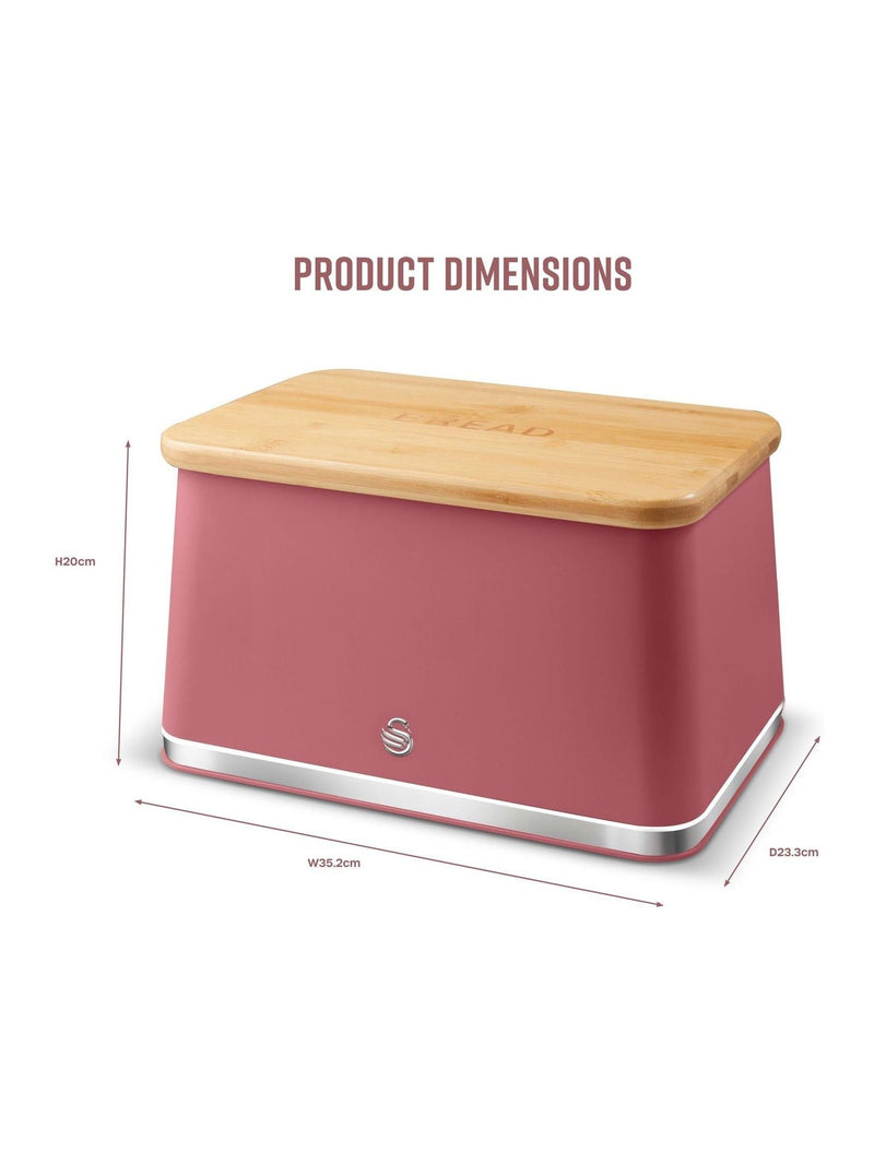 Swan Fuchsia Rose bread bin 16L (British brand)