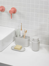 ReBorn Stone Large Bathroom Caddy with Soap Dispenser and Soap Dish