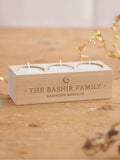 No Ordinary Gift personalised Ramadan and Eid wooden tealight holder 15x5.5x4.5cm, imported from the UK