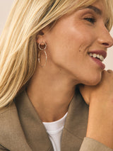 Gold Tone Circle Drop Earrings Recycled Brass