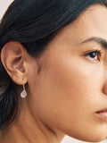 Silver tone sparkle petal drop earrings (British brand)