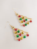 Gold Tone Christmas Tree Drop Earrings, UK version