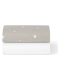 Snuz Grey Star crib sheets 2 pack (British brand)