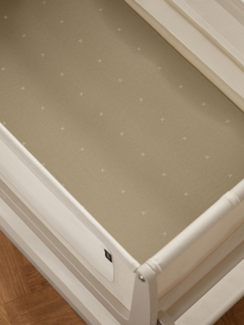 Snuz Sage Cross crib sheets 2 pack (British brand)