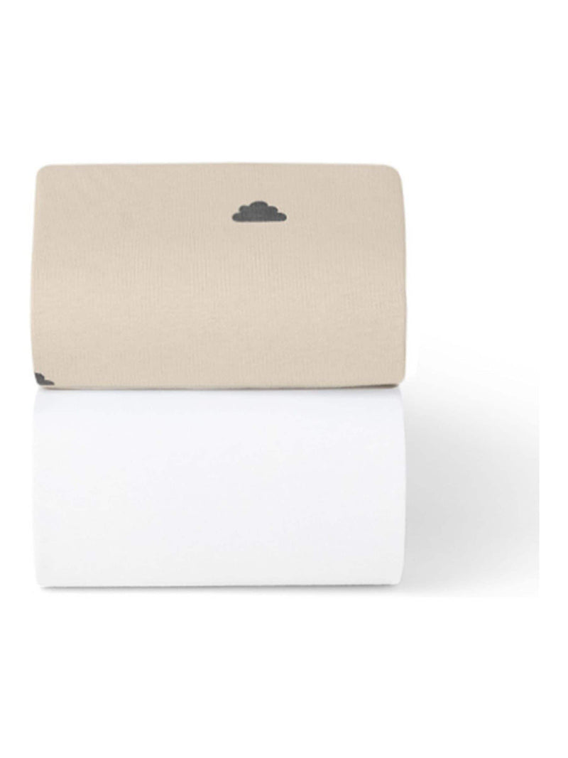 Snuz Sand Cloud cot bed fitted sheets 2 pack (British brand)