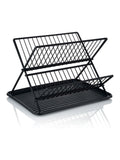 Swan Black Collapsible Dish Rack with Removable Drip Tray (British brand)