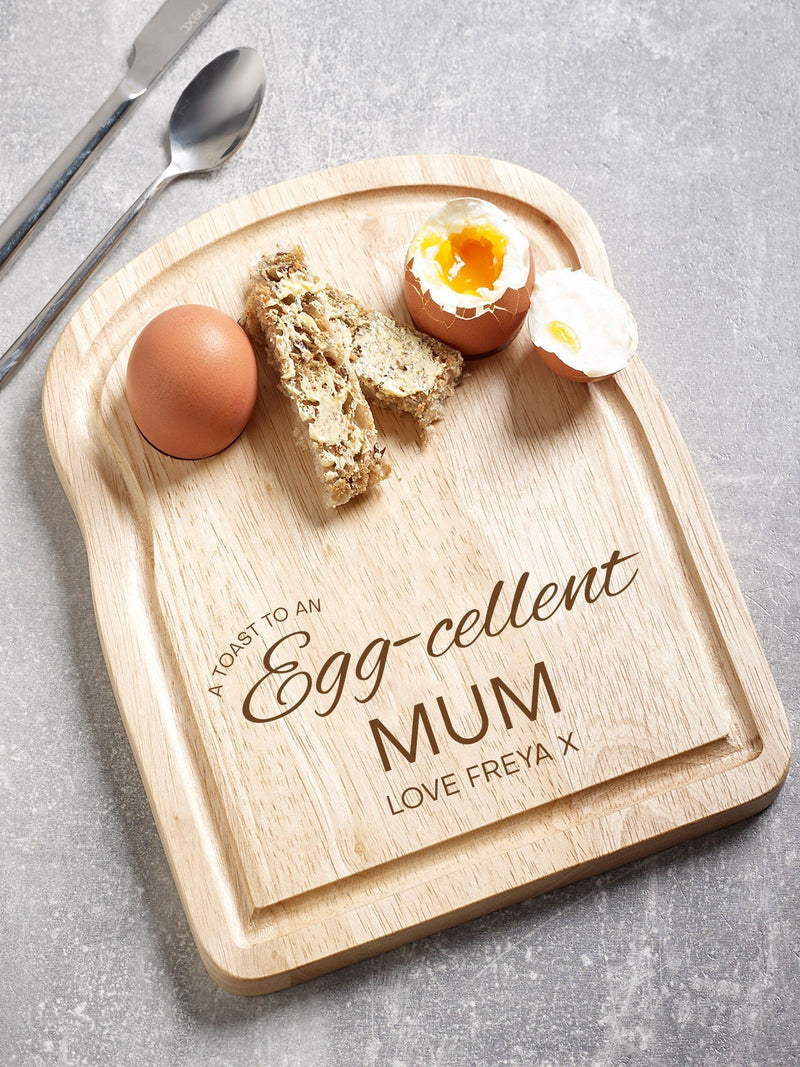 Loveabode Personalised Egg-cellent Egg Serving Board, imported from the UK