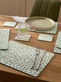 Sage green spot cork back placemats and coasters set of 4 (British brand)