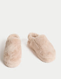 M&S Collection faux fur mule slippers - British product