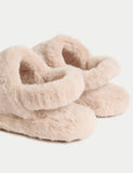 M&S Collection faux fur mule slippers - British product