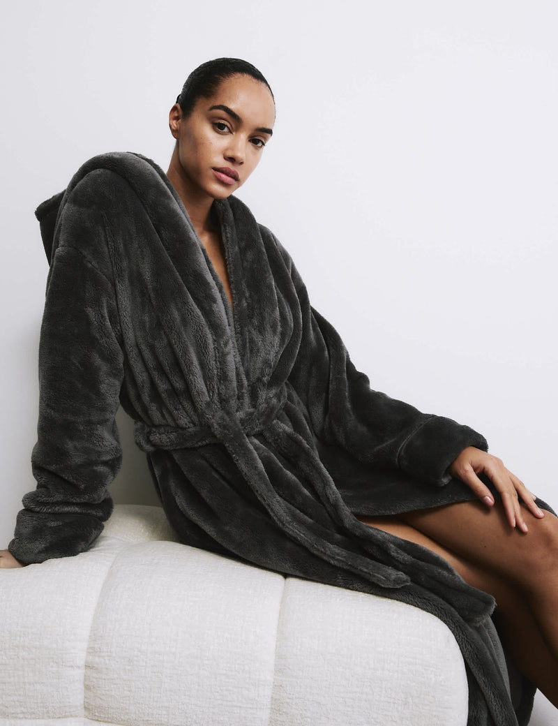 Rosie fleece hooded dressing gown - British product