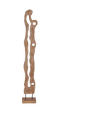 Libra Interiors Natural Large Carved Wood Textured Sculpture