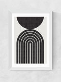 East End Prints White Abstract Rainbow Circle Wall Art Print by Crayon Studio