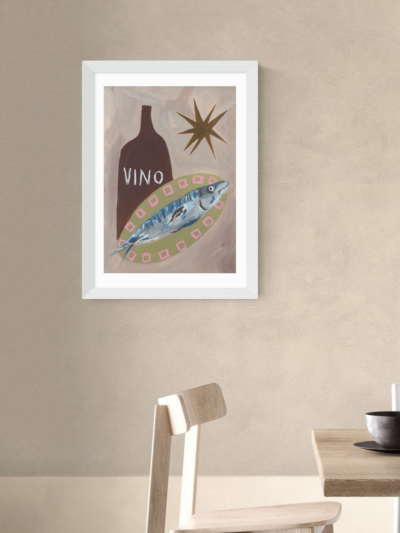 East End Prints white fish supper wall art print - British product