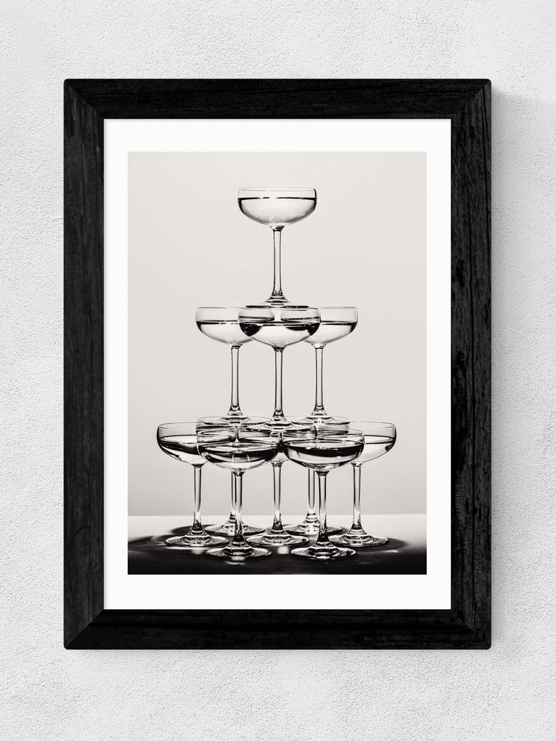 East End Prints Black Champagne Monochrome II wall art print - British product