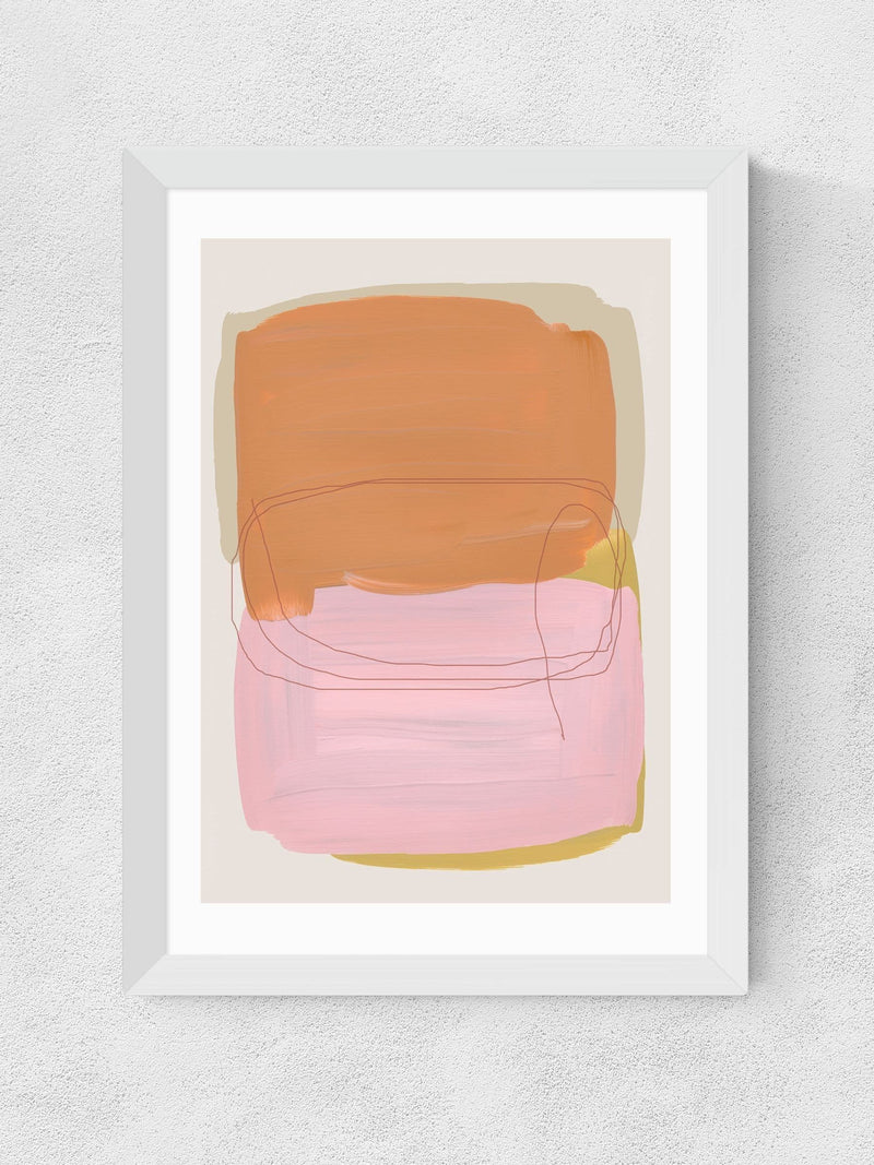 East End Prints white abstract brush strokes wall art print - British product