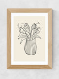 East End Prints oak vase sketch wall art print - British product