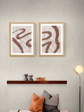 East End Prints oak abstract fuzz wall art prints set of 2 - British product