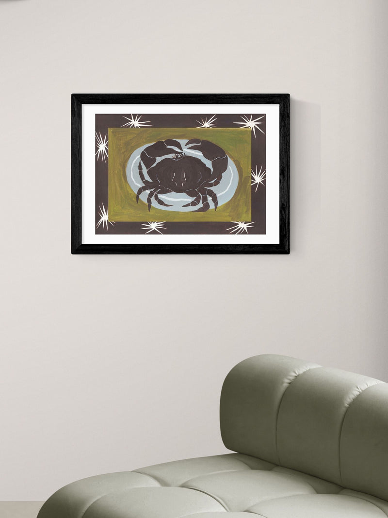 East End Prints Black Crab Cancer Star Sign Art Print - British product