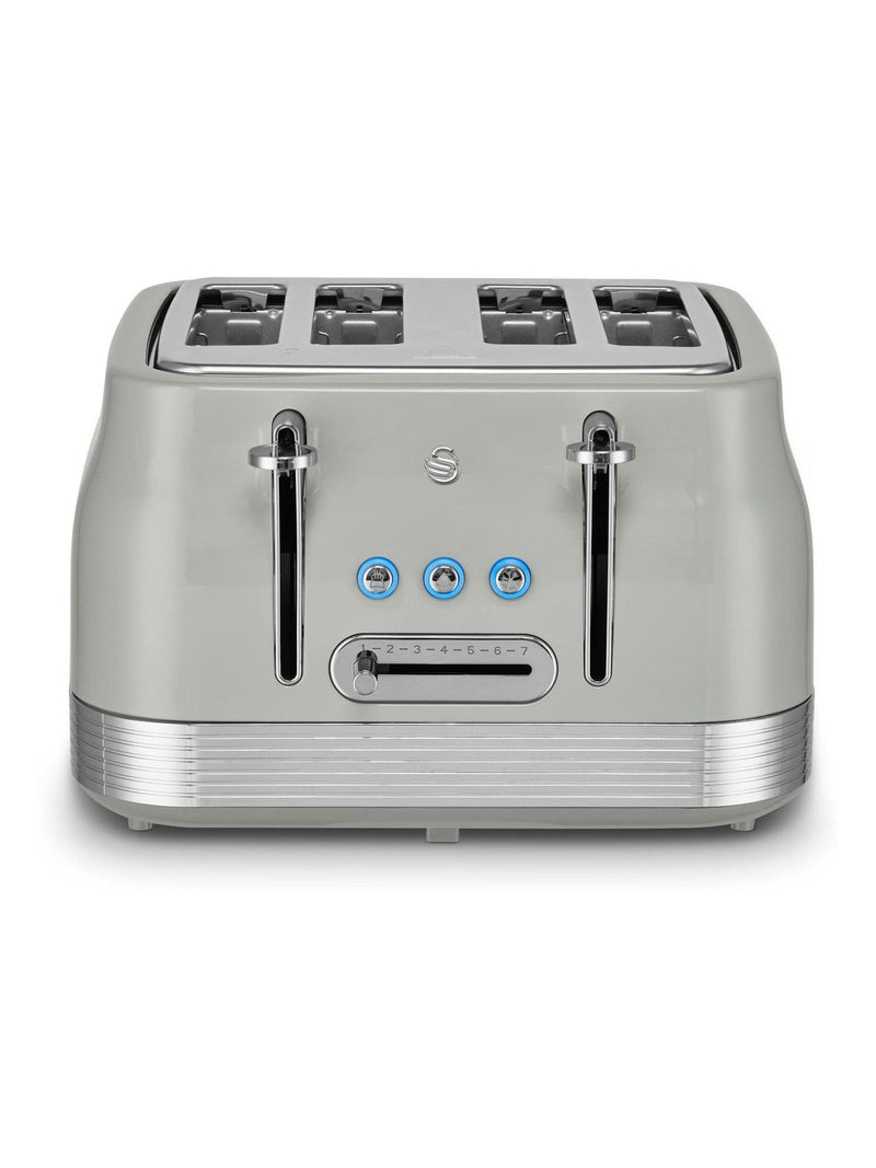 Swan Grey 1860W Retro 4 Slice Toaster