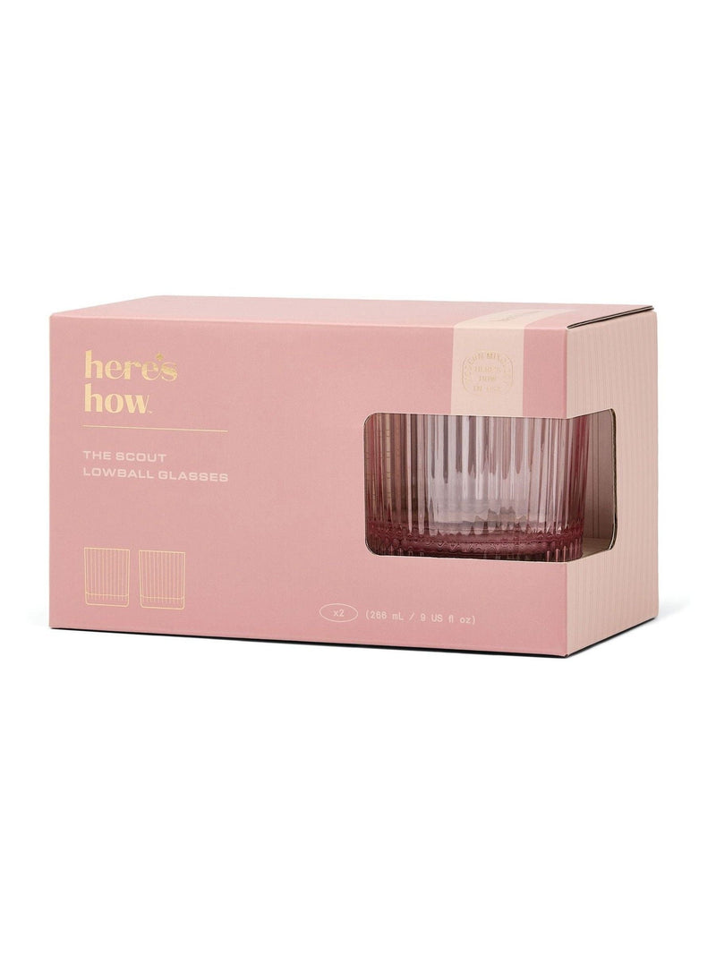 Here''s How Set of 2 Blush The Scout Lowball Glasses