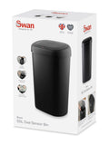 Swan Black Oval sensor bin 55L (British brand)