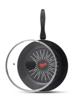 Tower Black 28cm Smart Start Forged Non-Stick Frying Pan with Lid