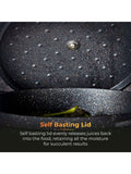 Tower Black 28cm Shallow Casserole Dish with Aluminium Lid