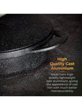 Tower Black 28cm Shallow Casserole Dish with Aluminium Lid