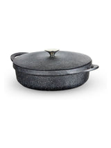 Tower Black 28cm Shallow Casserole Dish with Aluminium Lid