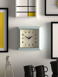 Jones Clocks blue retro square wall clock, UK version