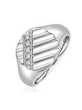 The Diamond Store men's 0.07ct lab diamond signet ring in sterling silver (British brand)