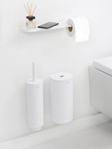 Brabantia Mineral Fresh White MindSet Toilet Roll Holder with Shelf