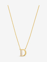 Inicio 14K Gold Plated Mother of Pearl Initial D Pendant Necklace