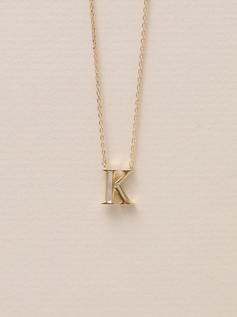 Inicio initial K pendant necklace, UK version