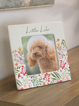 PMC Personalised Floral Ceramic 4x4 Photo Frame