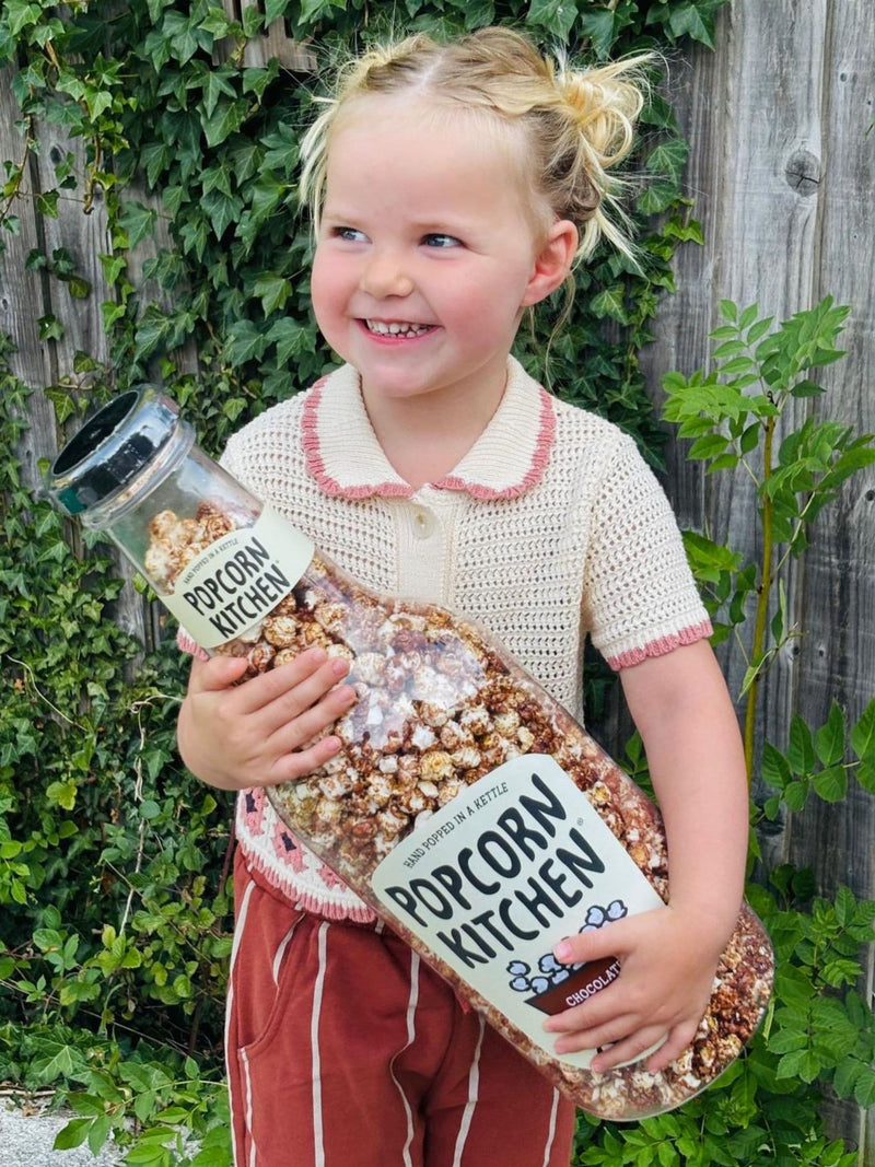 Popcorn Kitchen Giant Money Bottle filled with sweet popcorn, imported from the UK