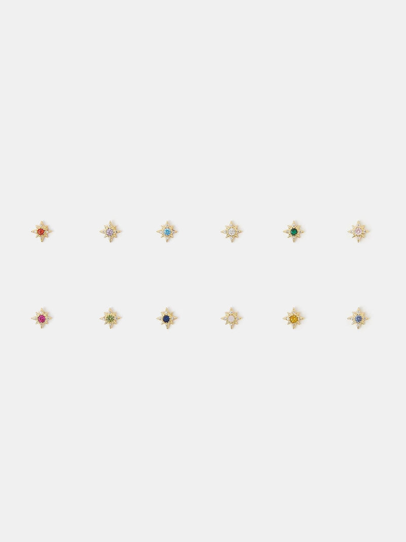 Accessorize celestial earrings with birthstones - British product