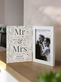 PMC personalised wedding wooden hinged 6x4 photo frame, imported from the UK