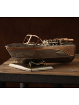 Harvey Makin Gold Speed Boat Ornament Nautical Home Decoration