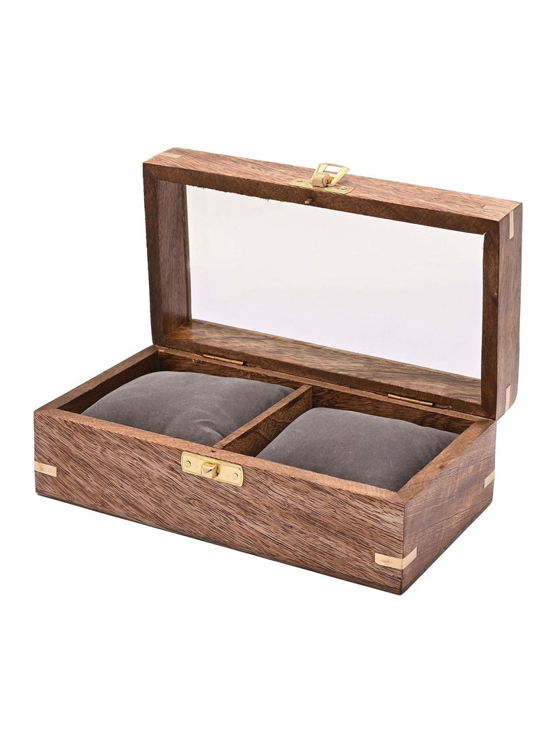 Harvey Makin Brown Wooden Watch Box 21.5x12.5x10cm, UK version