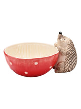 Country Living White Toadstool & Hedgehog Ceramic Serving Bowl