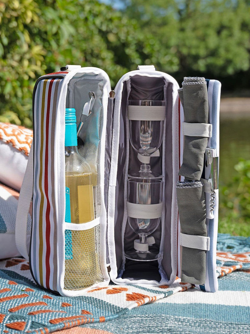 Country Living 2 person wine bag set with glasses and opener - British product
