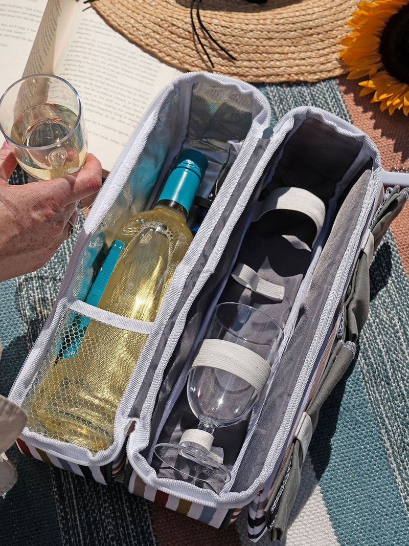 Country Living 2 person wine bag set with glasses and opener - British product