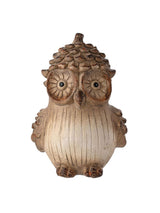 Country Living Brown Large Wood Effect Resin Owl Ornament Home Decoration