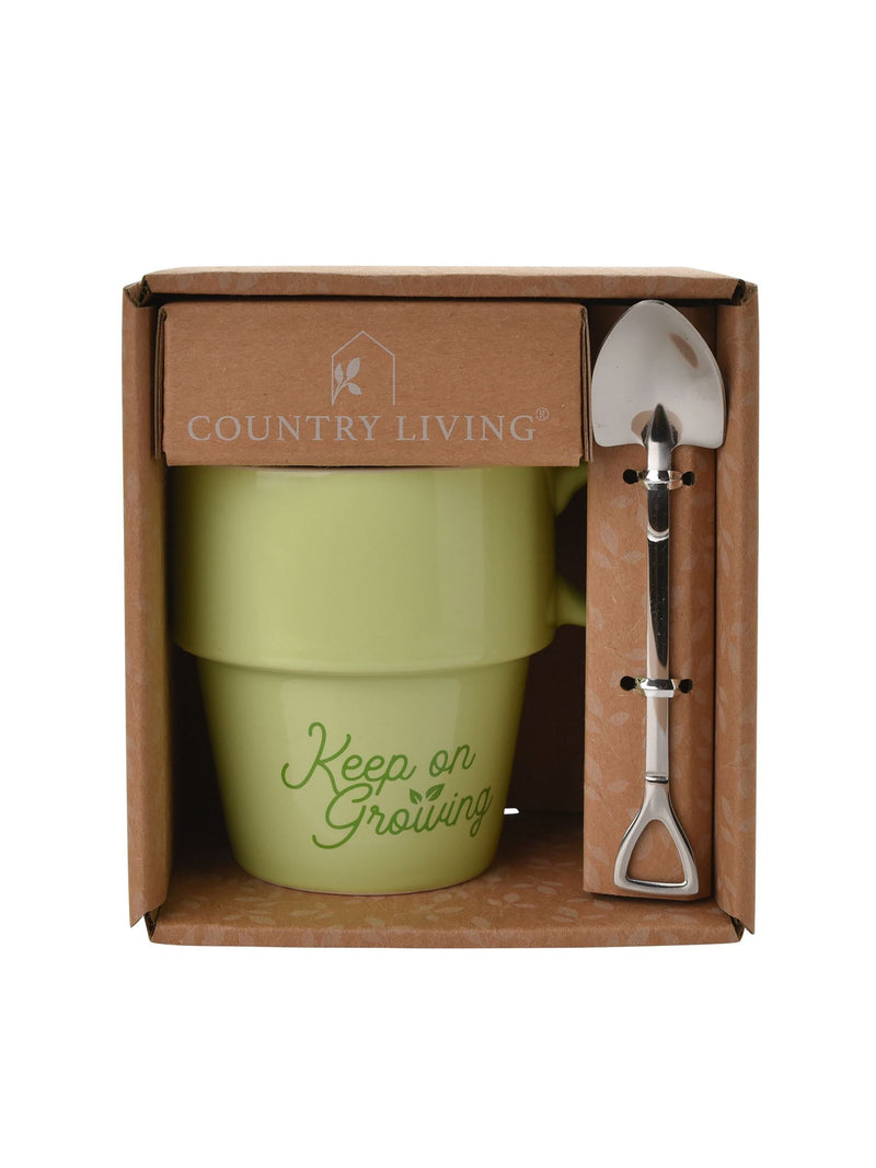 Country Living green Keep On Growing gardeners mug 10.5cm - British product