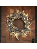 Lights4fun 60cm Pre Lit Outdoor Snowy Christmas Wreath