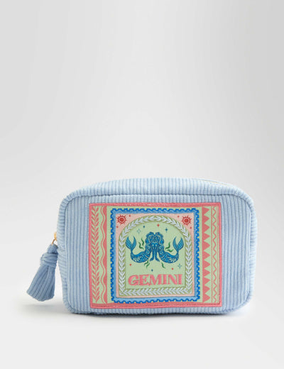 Kulturtasche Zwilling Sternzeichen Besticktes Design